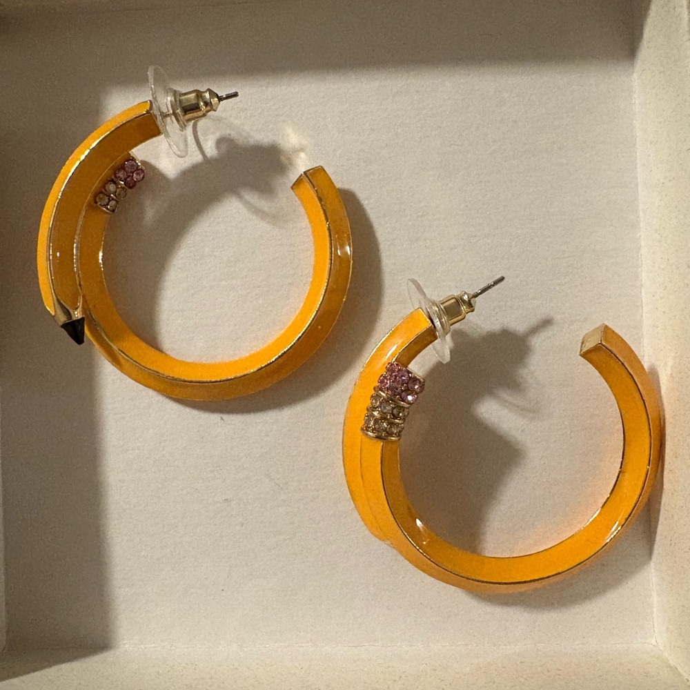 Pencil Hoop Earrings
